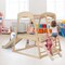 Costway 6-in-1 Indoor Jungle Gym Wooden Playground Climber Playset for Kids 1+ Years Multicolor/Natural